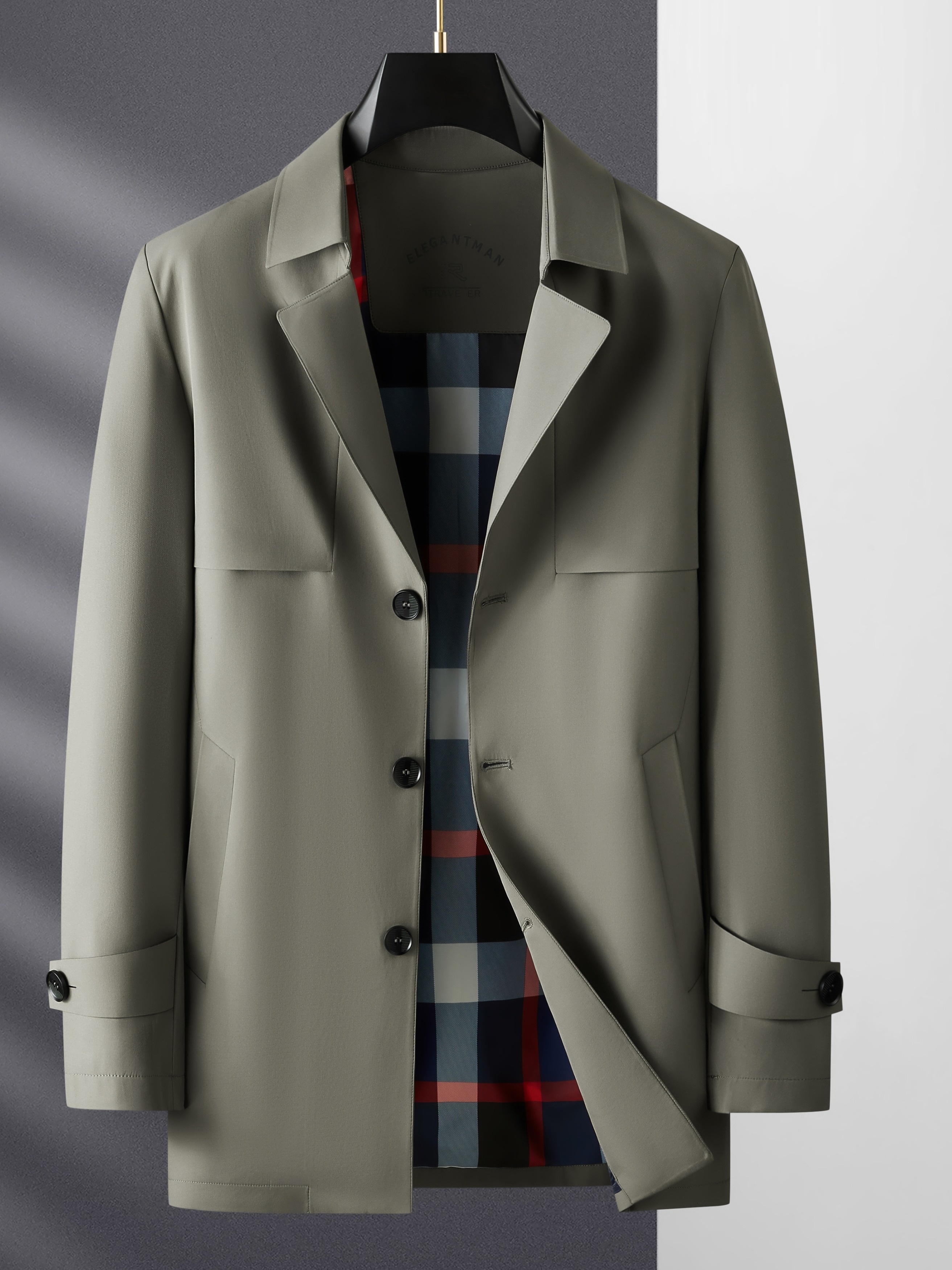veste croisée à carreaux couleur homme style Temu Canada