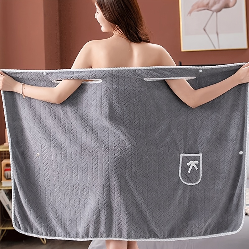 

1pc Extra Large Wearable Bath Towel, 100% Polyester Absorbent Quick-dry Sauna Towel For Hotel, Spa, Swimming Pool - Unscented, Ideal Christmas Gift