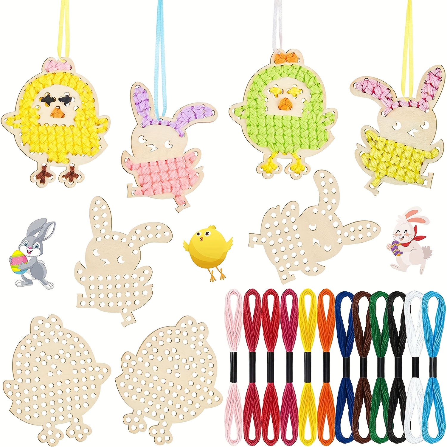 

35pcs Easter - Craft Kit For Sewing And Decorating With Embroidery.