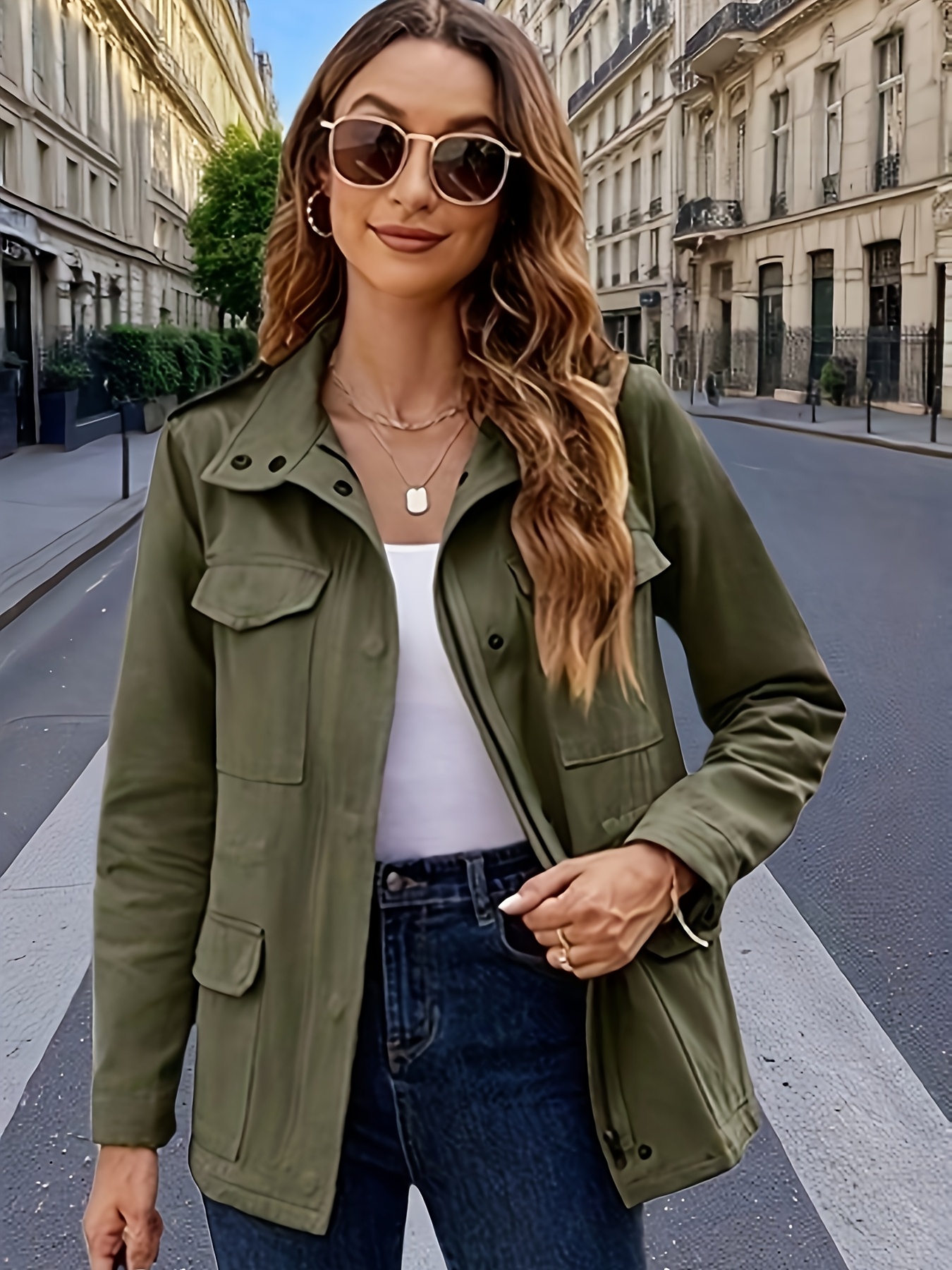 green coat women sold on Temu United States
