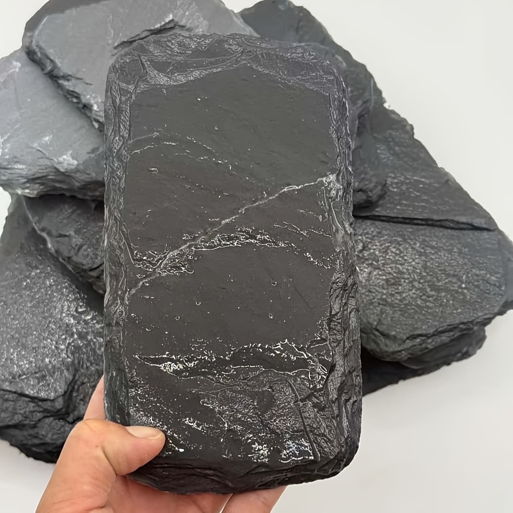 TEMU 2pcs Of 17-20cm Slate Stone, Blocks, And Rock. A Versatile Aquarium Decorative Stone - Suitable For Reptile Basking Platforms, Habitat