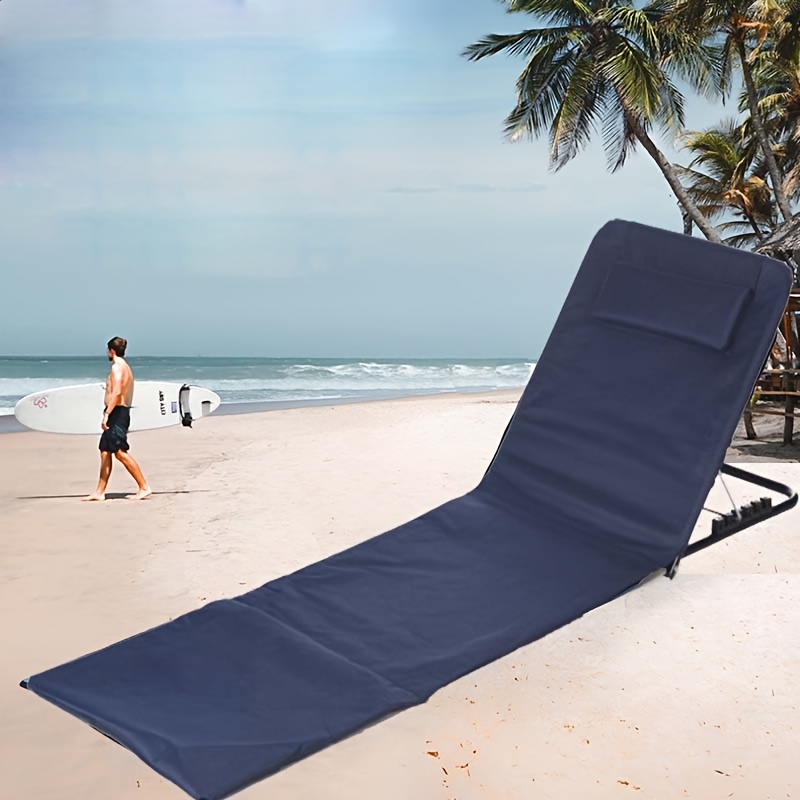 Adjustable Beach Mat, 600D Oxford Fabric, Foldable, Camping, Picnic,  Outdoor Leisure, Blue, No Magnesium Rod/Flint Included