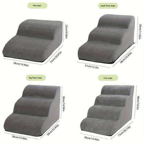 1pc curved dog staircase pet ramp climbing ladder multiple step non slip pet stairs removable and washable high density sponge step climbing bed ladder wide dog sofa dog stairs puppy