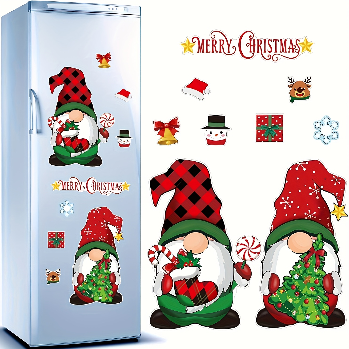 Image of Christmas Magnet Decoration, Dwarf Gnome Kitchen Car Garage Door Magnet, Christmas Holiday Christmas Decoration For Home Kitchen Door Car