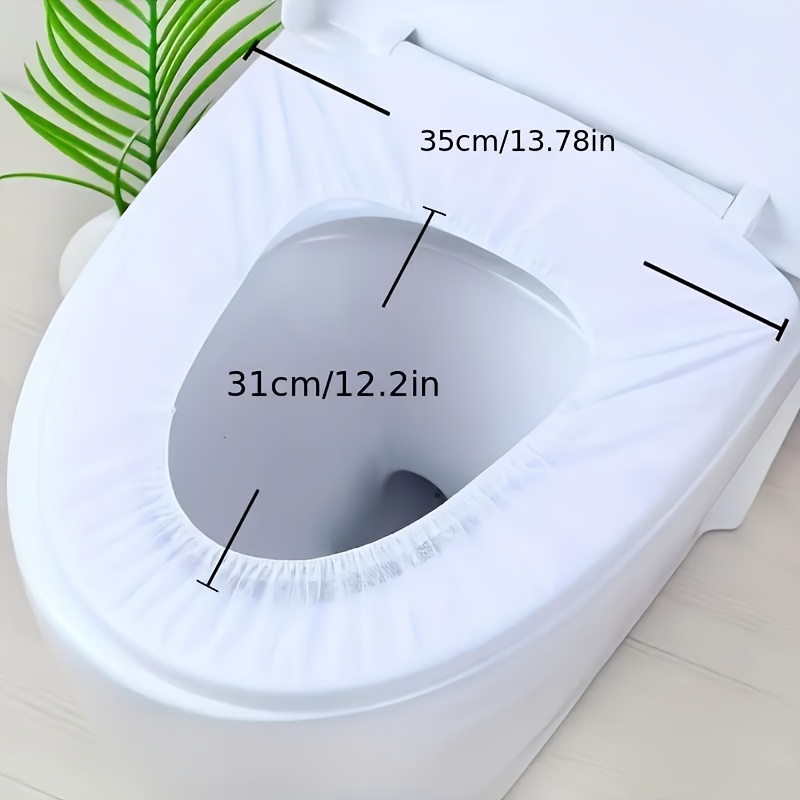 TEMU Lot de 40 housses de siège de toilette jetables et jetables pour voyage, douces, épaisses, en papier hydrosoluble, à dans les toilettes