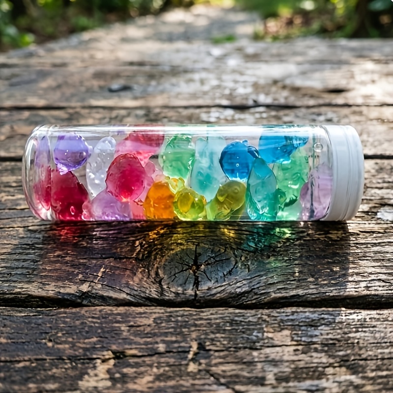 Multi-Coloured Reusable Clear Transparent Sensory Bottles with Round Cap Lids