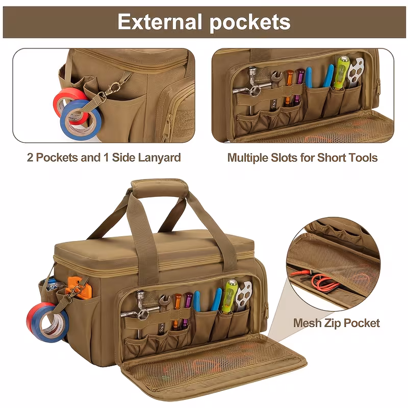 1 durable 14 inch tool bag with scratch resistant electricians storage pouch sturdy black fabric work carry case suitable for repair maintenance and use the perfect tool storage bag an essential for tool 9