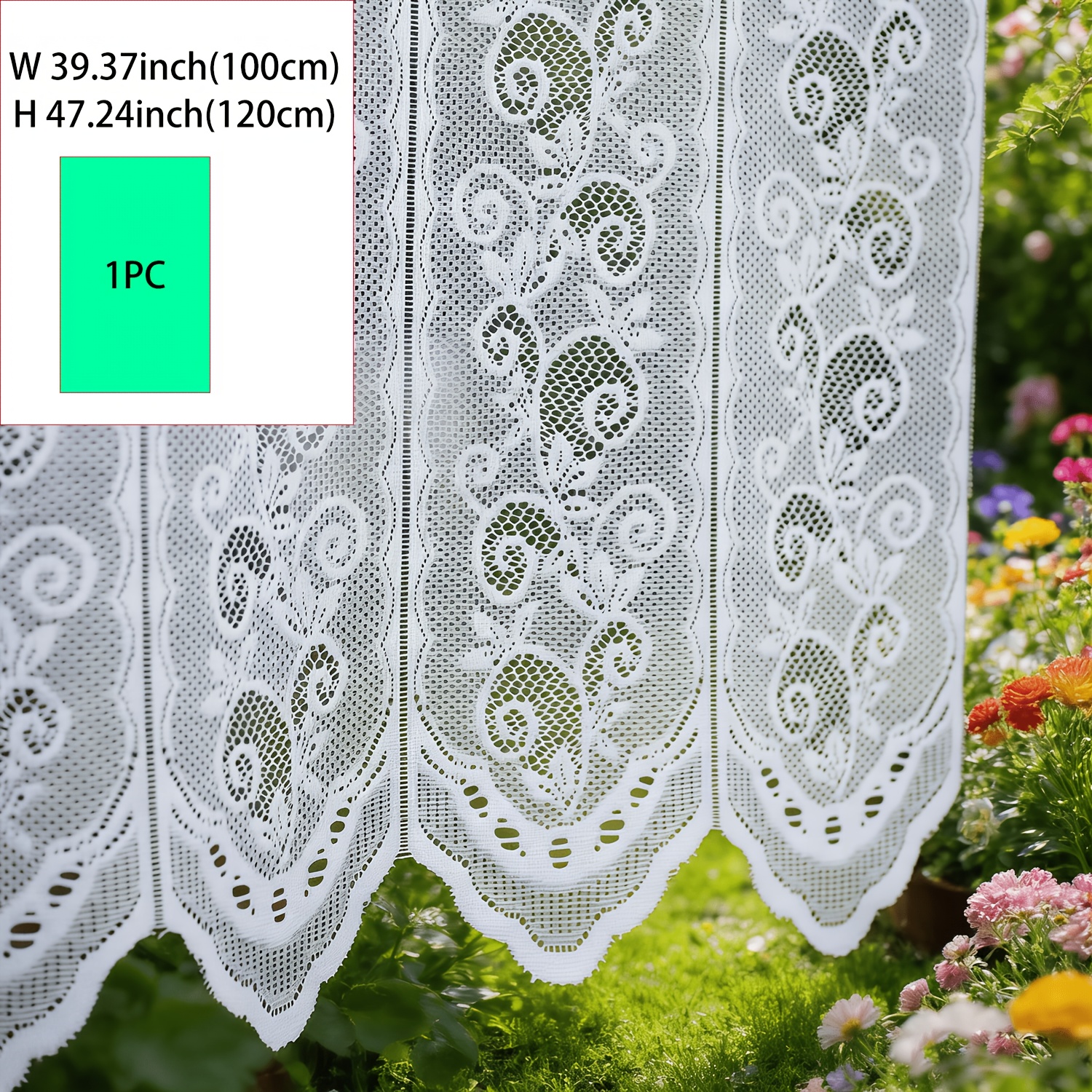 TEMU 1 pièce Voilage de fenêtre blanc à passe-tringle, petit rideau pour les vues disgracieuses et embellissement décoratif, style moderne, convient