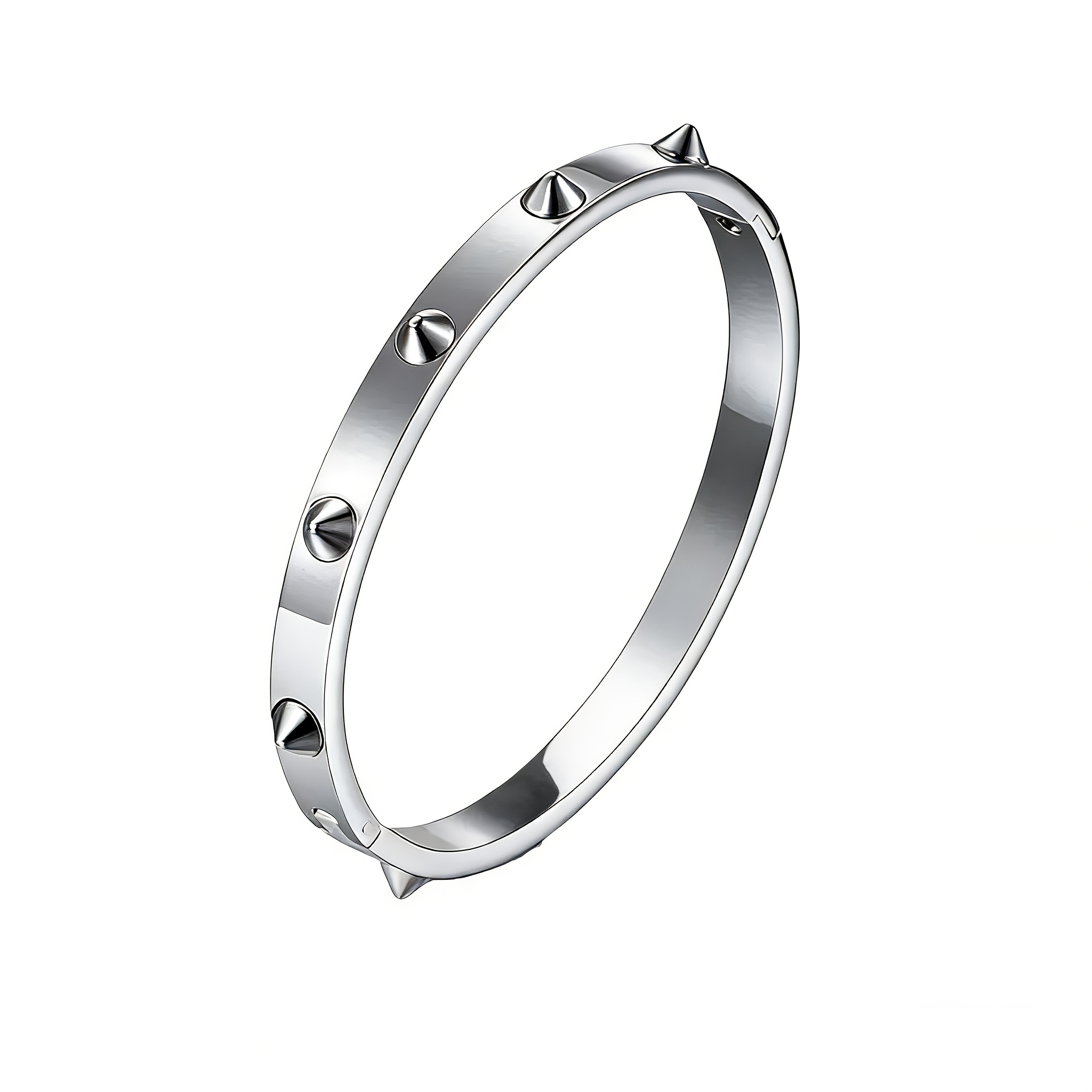 TEMU A Stylish Gothic Studded Stainless Steel Bracelet Suitable For Men And Women, Perfect For Fashion Commuting, Attending Parties, Or As A Festive