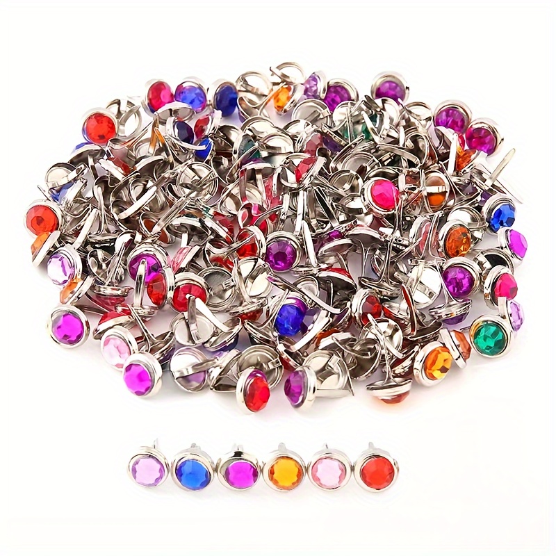 

50-pack Sparkling Rhinestone Push Pins - Dual-purpose Metal Fasteners For Diy Crafts, Scrapbooking & Decorative Projects Pins For Jewelry Making Wooden Buttons For Crafts