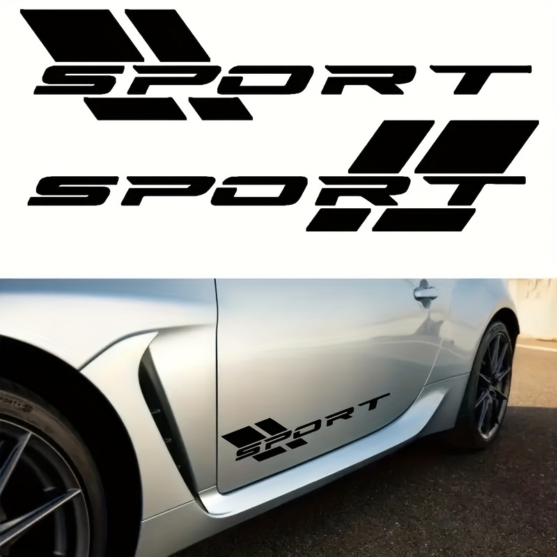 

2-piece Sporty Vinyl Car Decals - Striped, Self-adhesive Window & Body Stickers For Vehicle Customization
