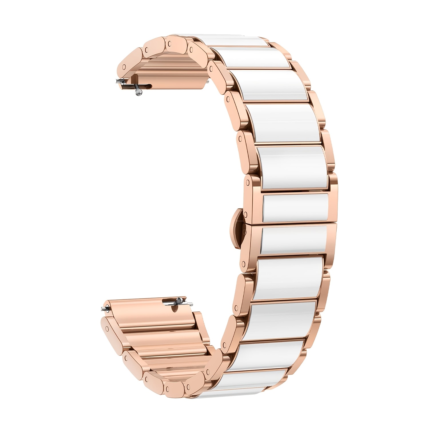 TEMU Rose Golden Ceramic Stainless Steel Watch Band For Huawei Watch Gt 6 41mm/ Pro 42mm (rose Golden)