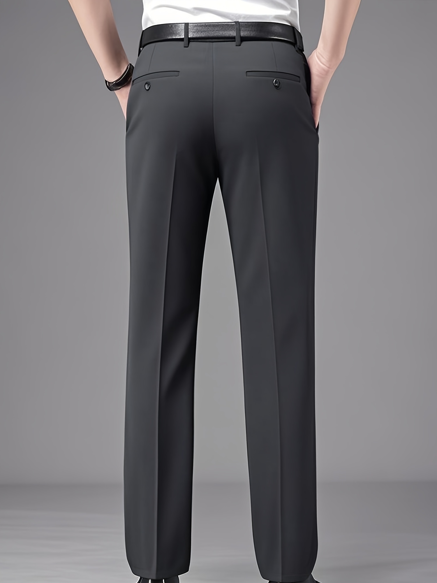 mens professional business trousers stretch wrinkle resistant and iron free formal casual loose straight leg suit pants versatile for office workers ideal gift for work wear Product details 16