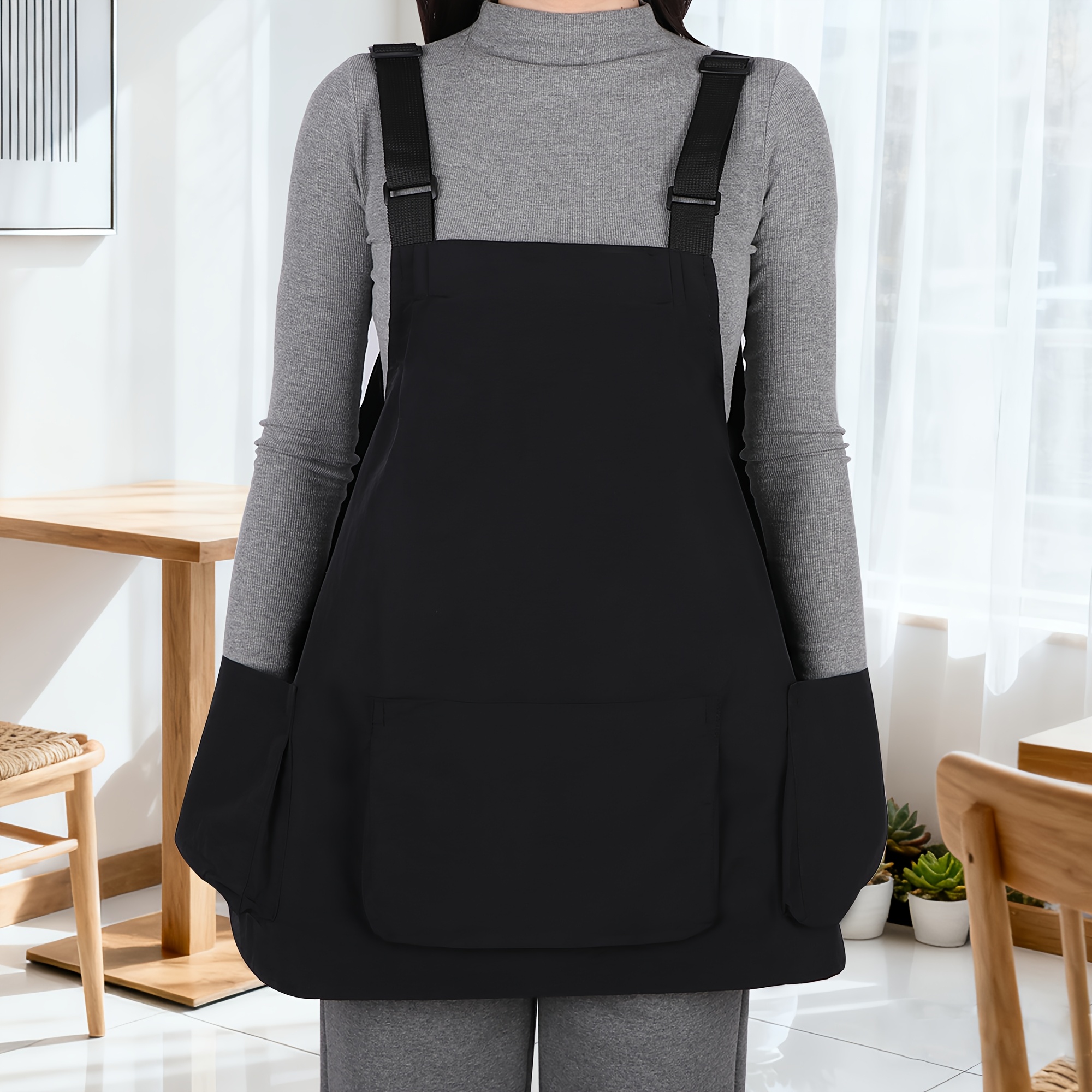 TEMU Multi-pocket Adjustable Strap Apron Unisex Coffee Shop Florist Hair Salon Workwear