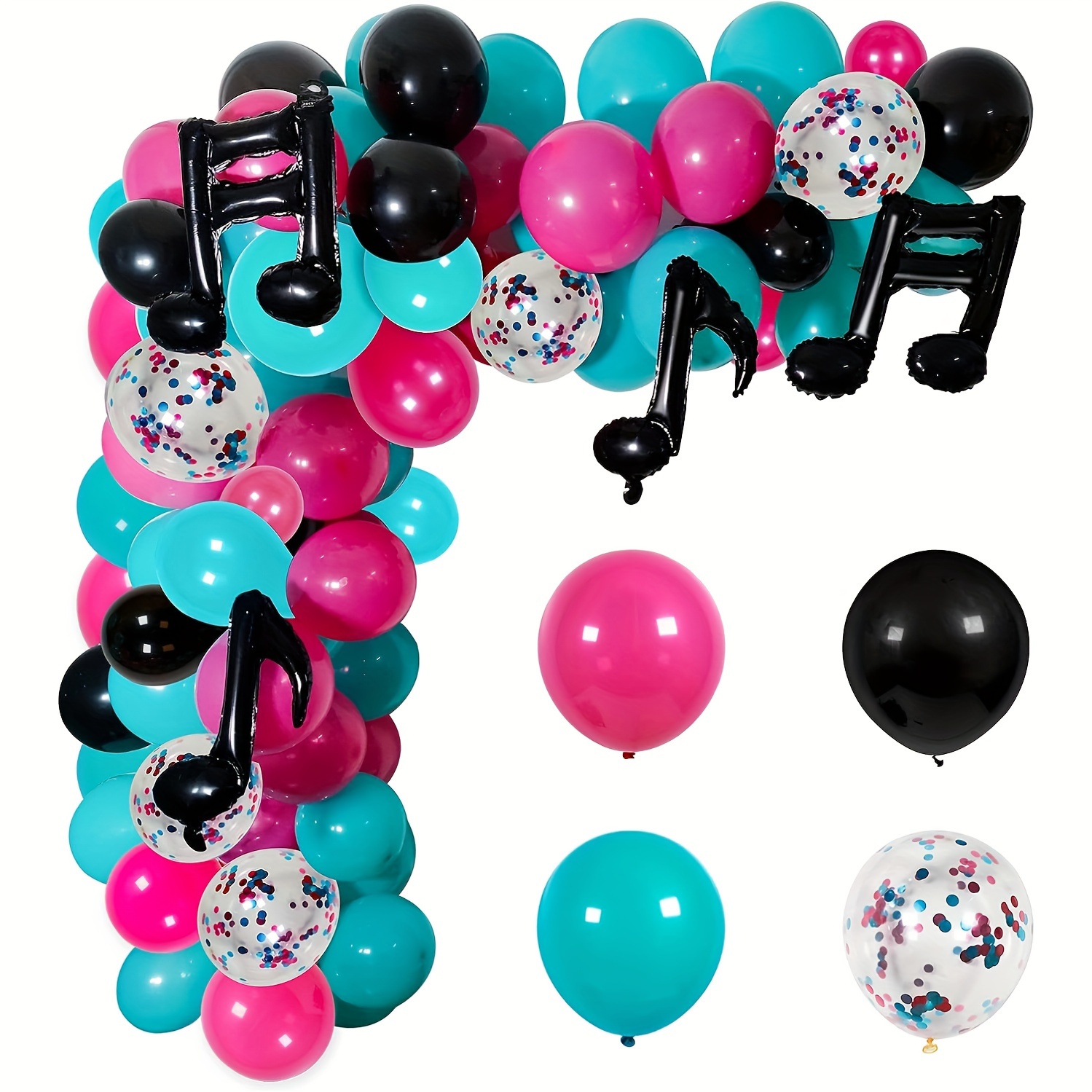 

126pcs Music Balloon Arch Set, With Note Balloons, Music Party Decoration, Birthday Party Theme Decoration