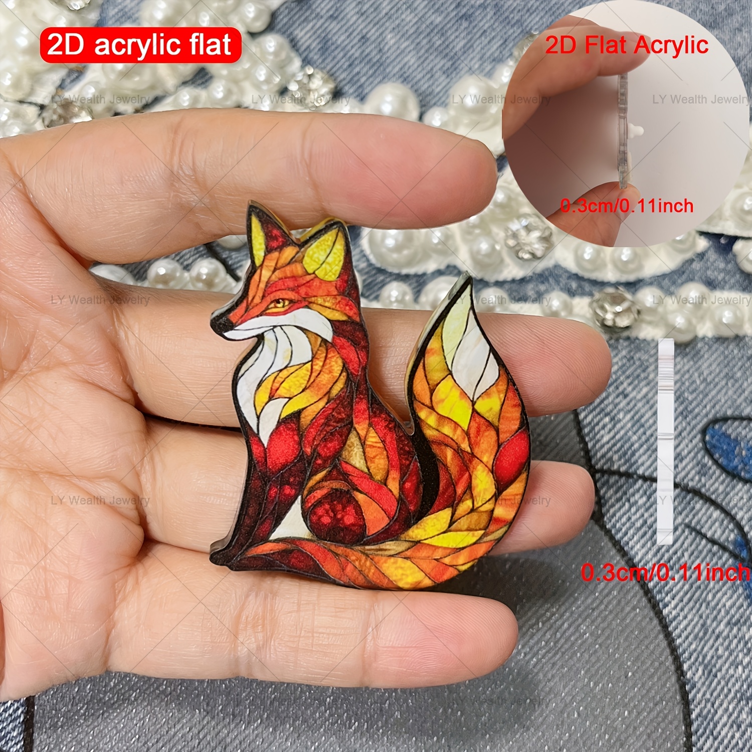 2d Flat, 1pc, Cartoon Cute Fox Acrylic Brooch, Fashionable Lapel Pin, Suitable For Fox Lovers, Perfect For Clothing, Hats And Bags, Gift For , Perfect Gift For Birthday Or Festival, 2d Flat