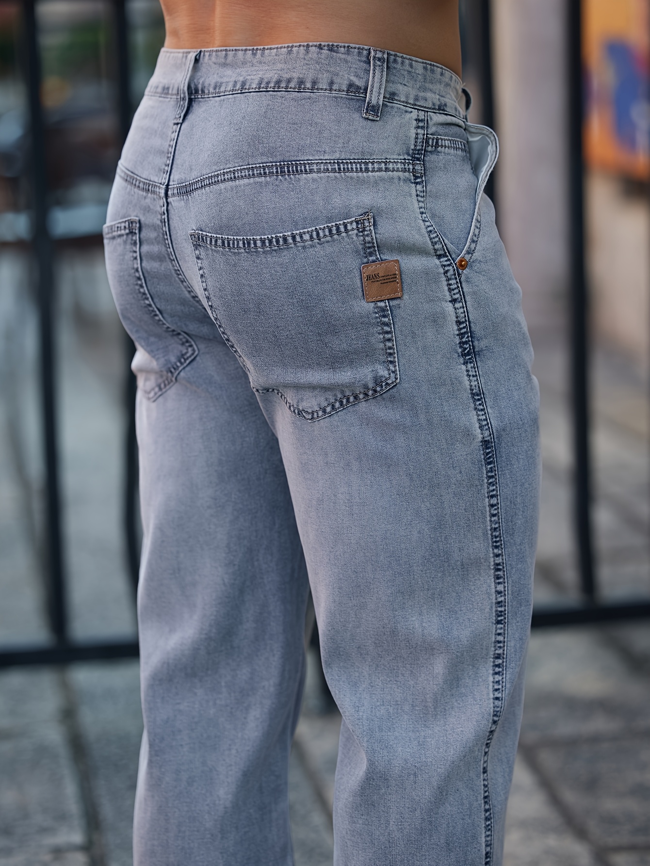 2025 Spring/Summer New Embroidered Men'S Straight Pants, Stylish Streetwear Versatile Cool Trendy Men'S Faux Denim