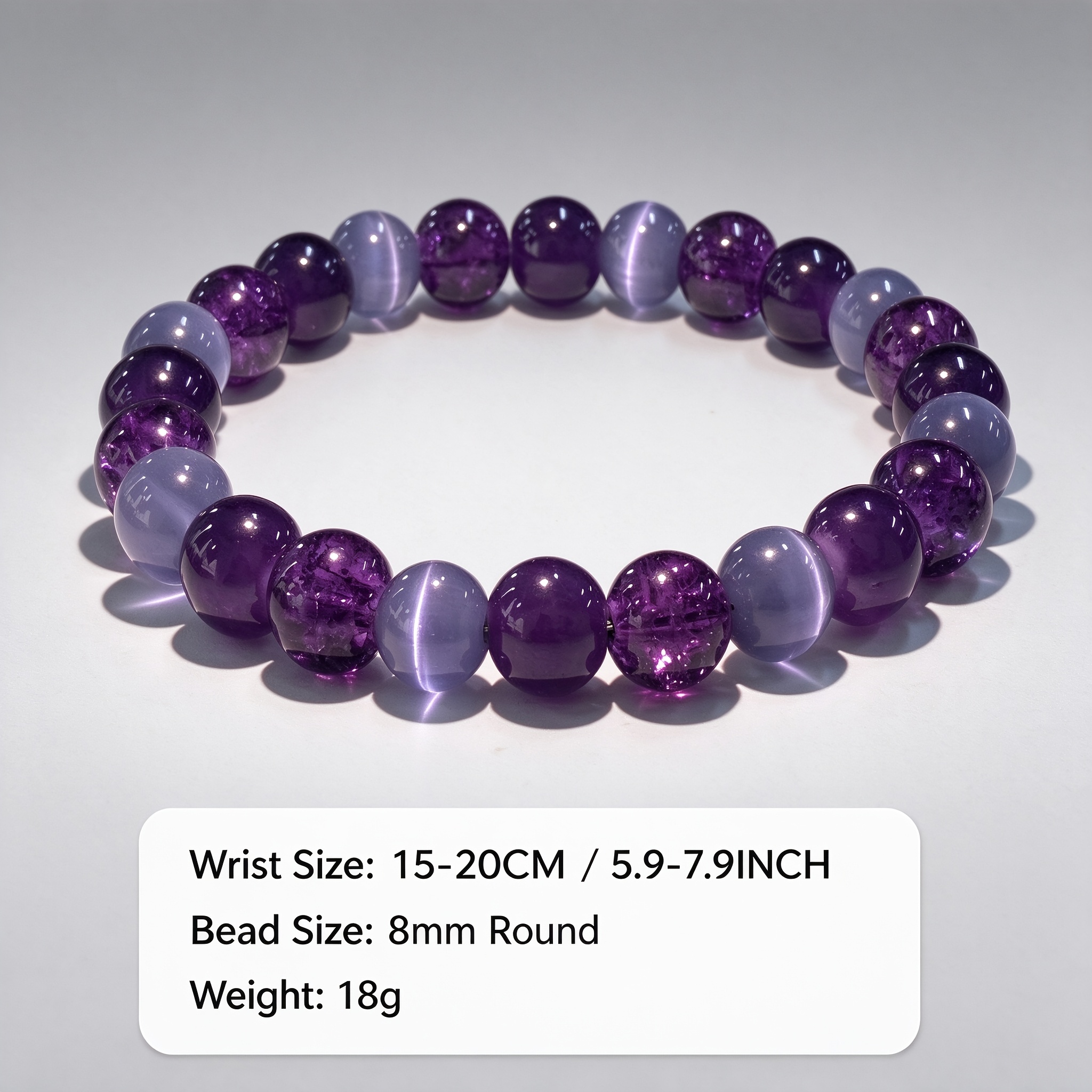 Women's Dreamy Faux Amethyst & Purple Cat's Eye Bracelet