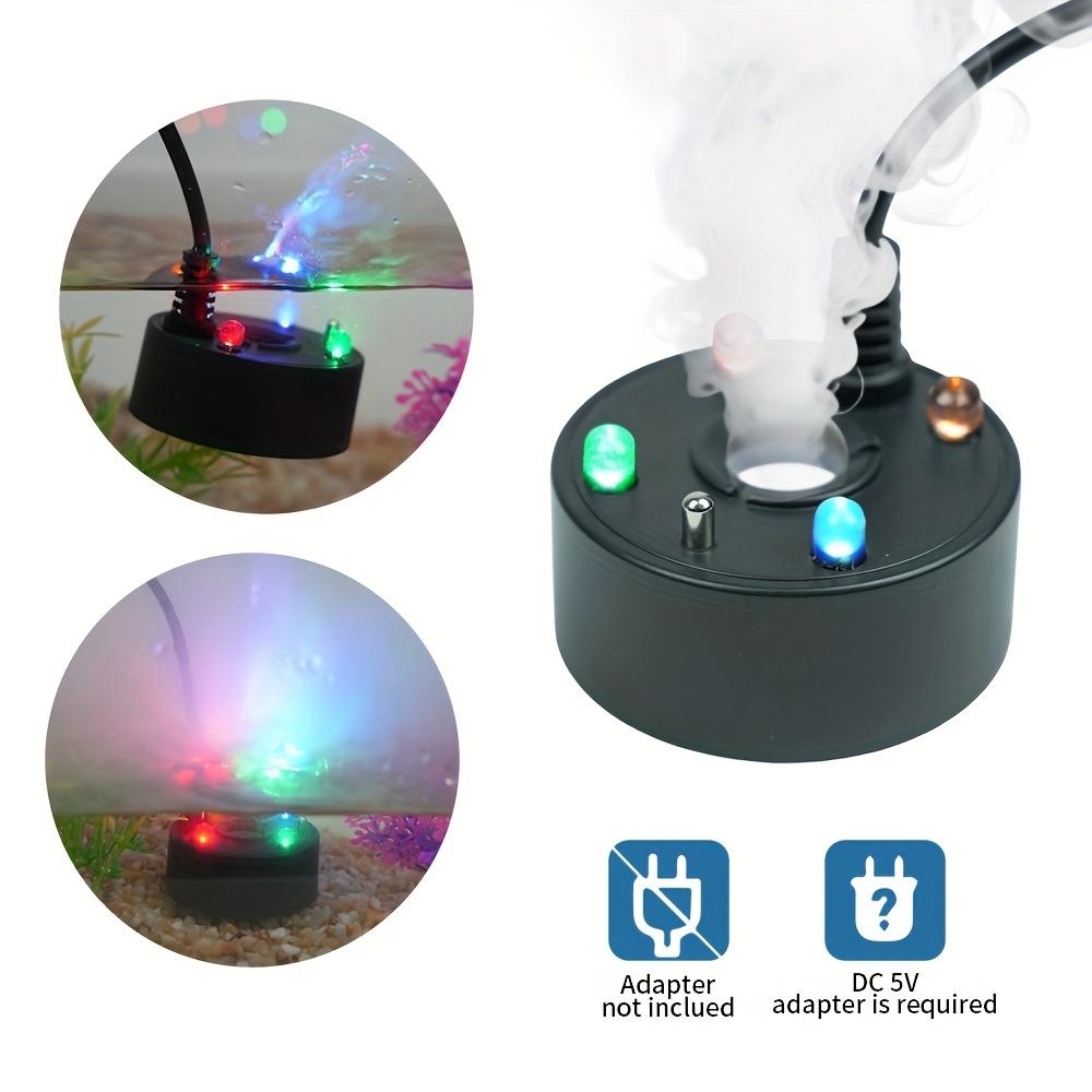 Mini Mist Light for Fish Tanks, Indoor Fountain Atomizer, Small Pond Mist Maker, Air Humidifier, Perfect for Aquariums and Halloween Decorations, Without Battery