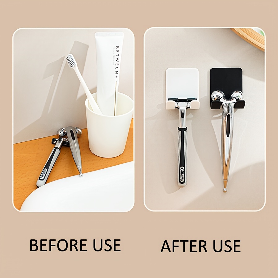 multi functional manual shaver hanger with powerful   hook   to drill holes shaver storage bracket details 5