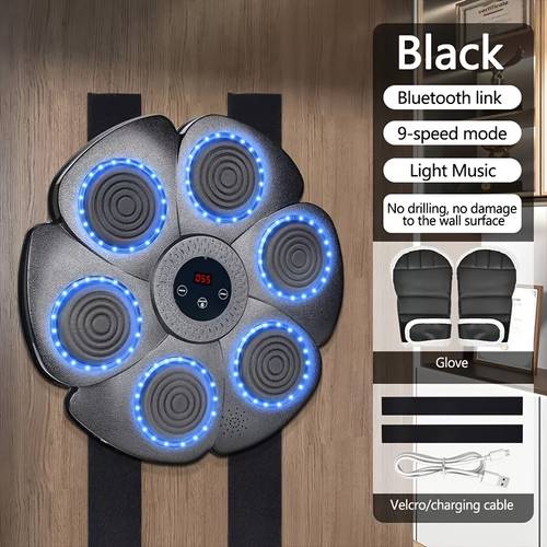 1pc interactive boxing wall pad with wireless smart usb punch trainer adjustable height multi game music rhythm training s home gym equipment boxing machine with gloves
