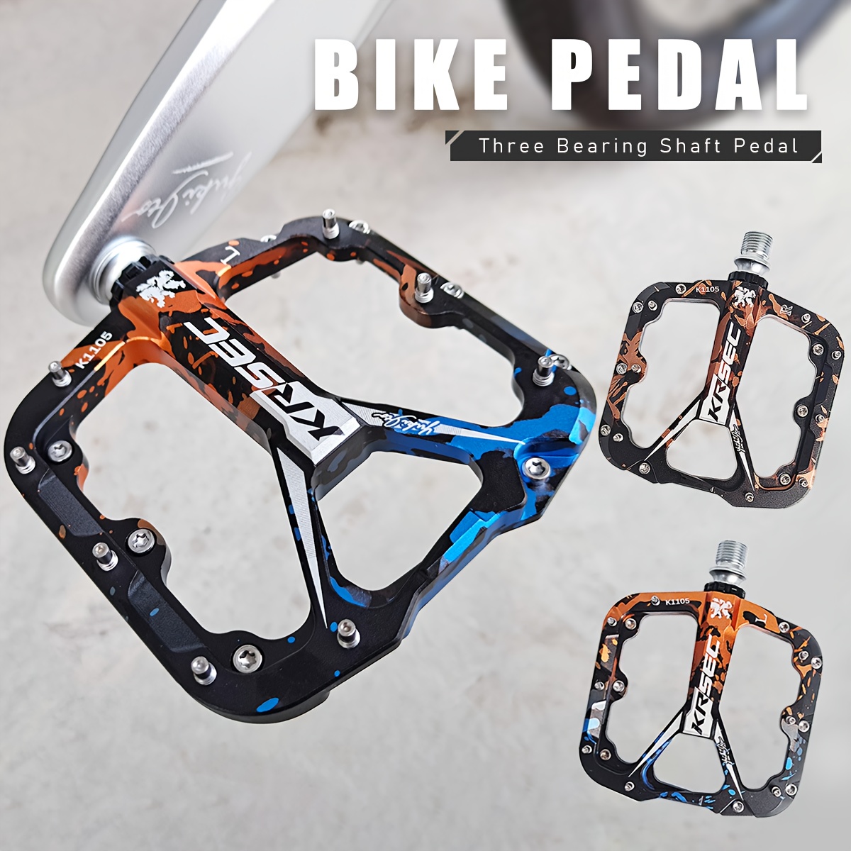 pair camouflage bicycle pedals, aluminum alloy anti-slip