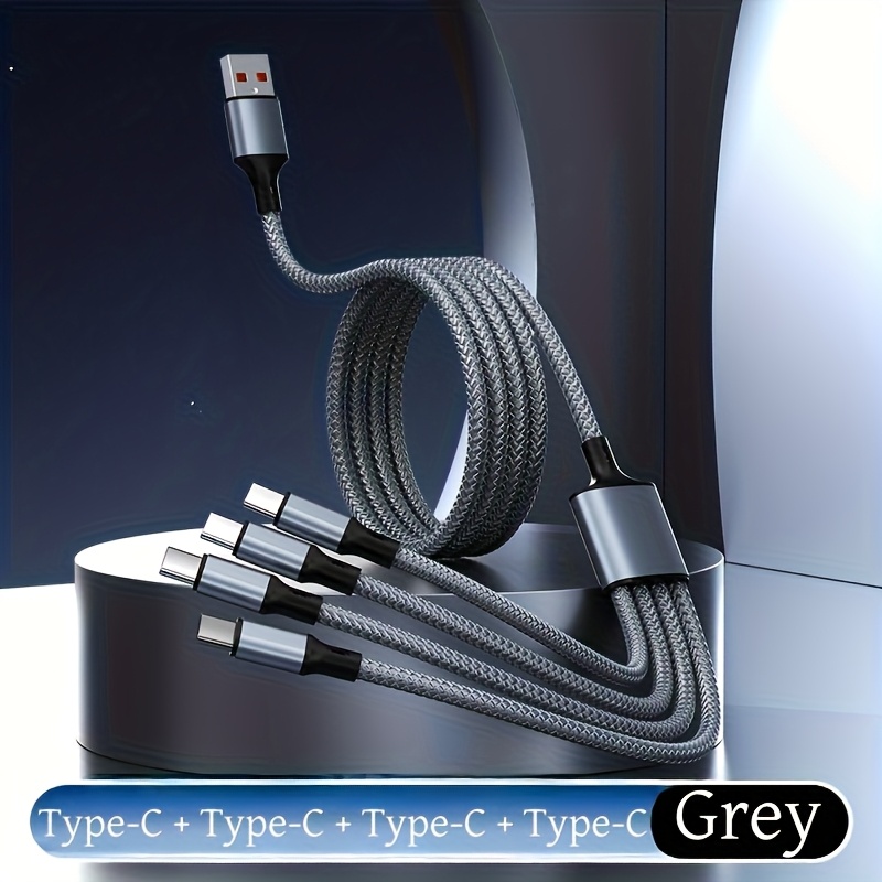 Image of 4-in-1 Fast Charging .2ft/6.6ft Usb-c/micro Usb Compatible For Iphone, Devices For Oppo Vivo & Car , Travel Charger, Multidevice Charging, Portable Charger, , Charging, Usbc Charger