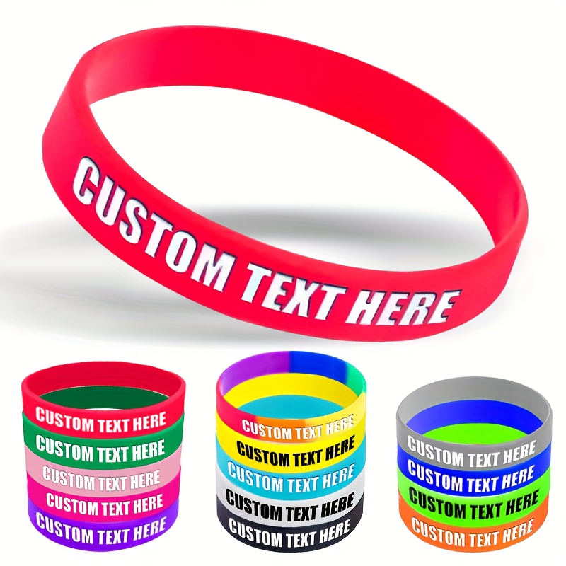 15pcs Custom Silicone Wristbands with Letter Patterns