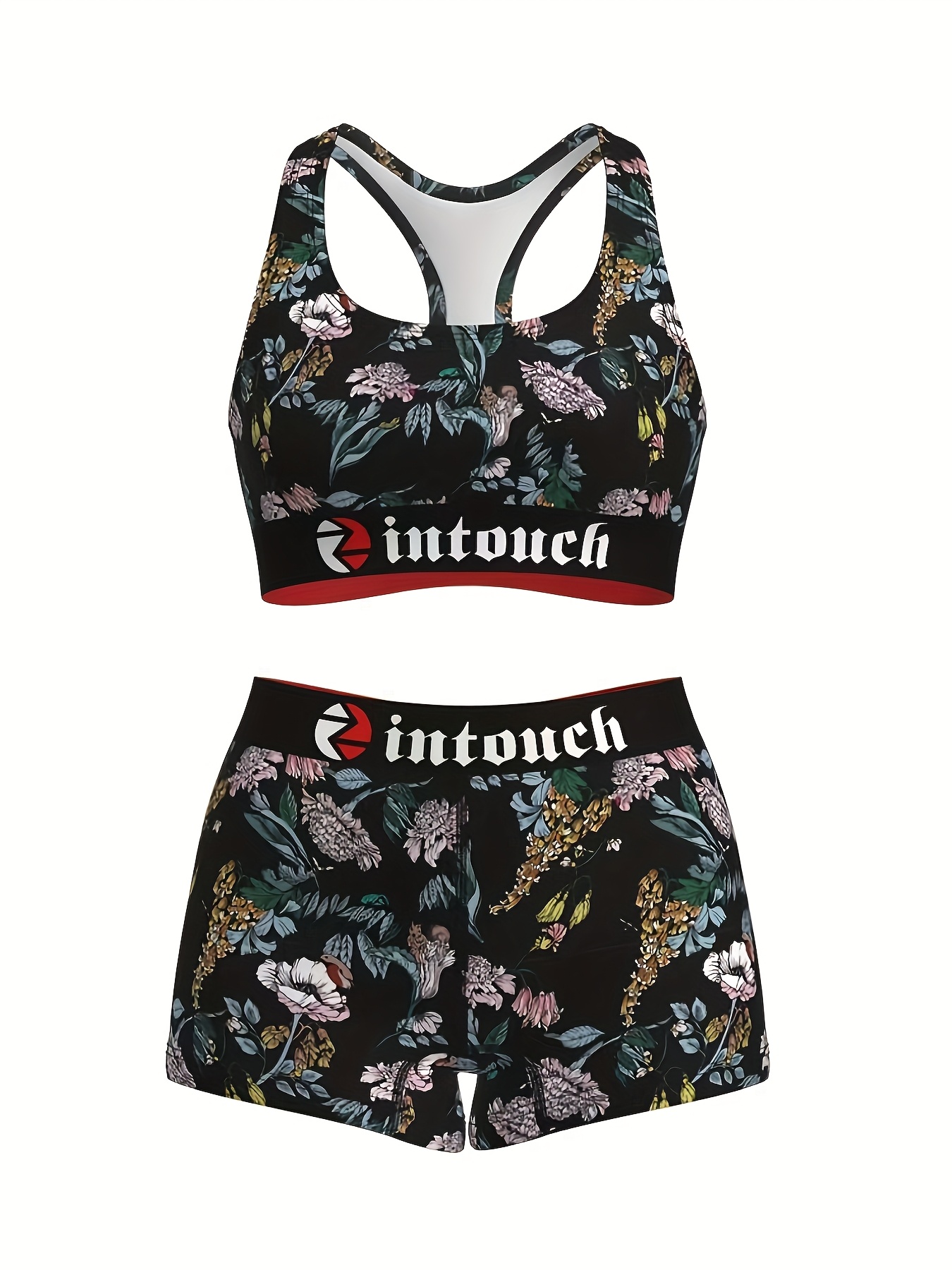 conjunto deporte mujer estampado floral shorts Temu