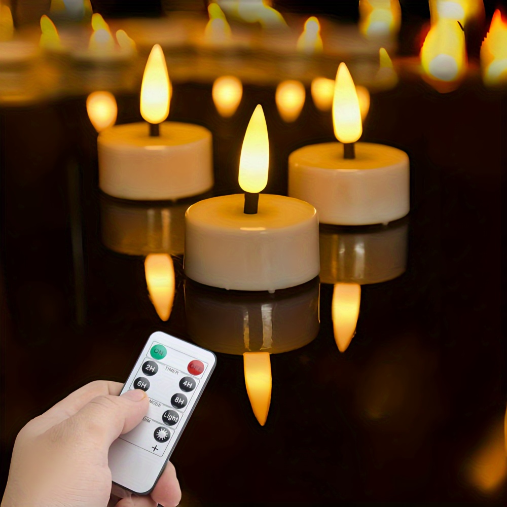 Remote Control LED Tea Wax Candles with 130-Hour Battery Life