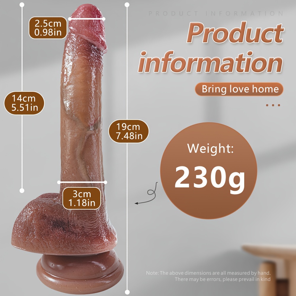 1pc Realistic Dildo For Female Pleasure, Silicone Female Sex Toy, Anal Plug Dildo Vaginal Stimulation Dildo Adult Couple Flirting Toy With Suction Cup For Hand Free Play, Adult Supplies