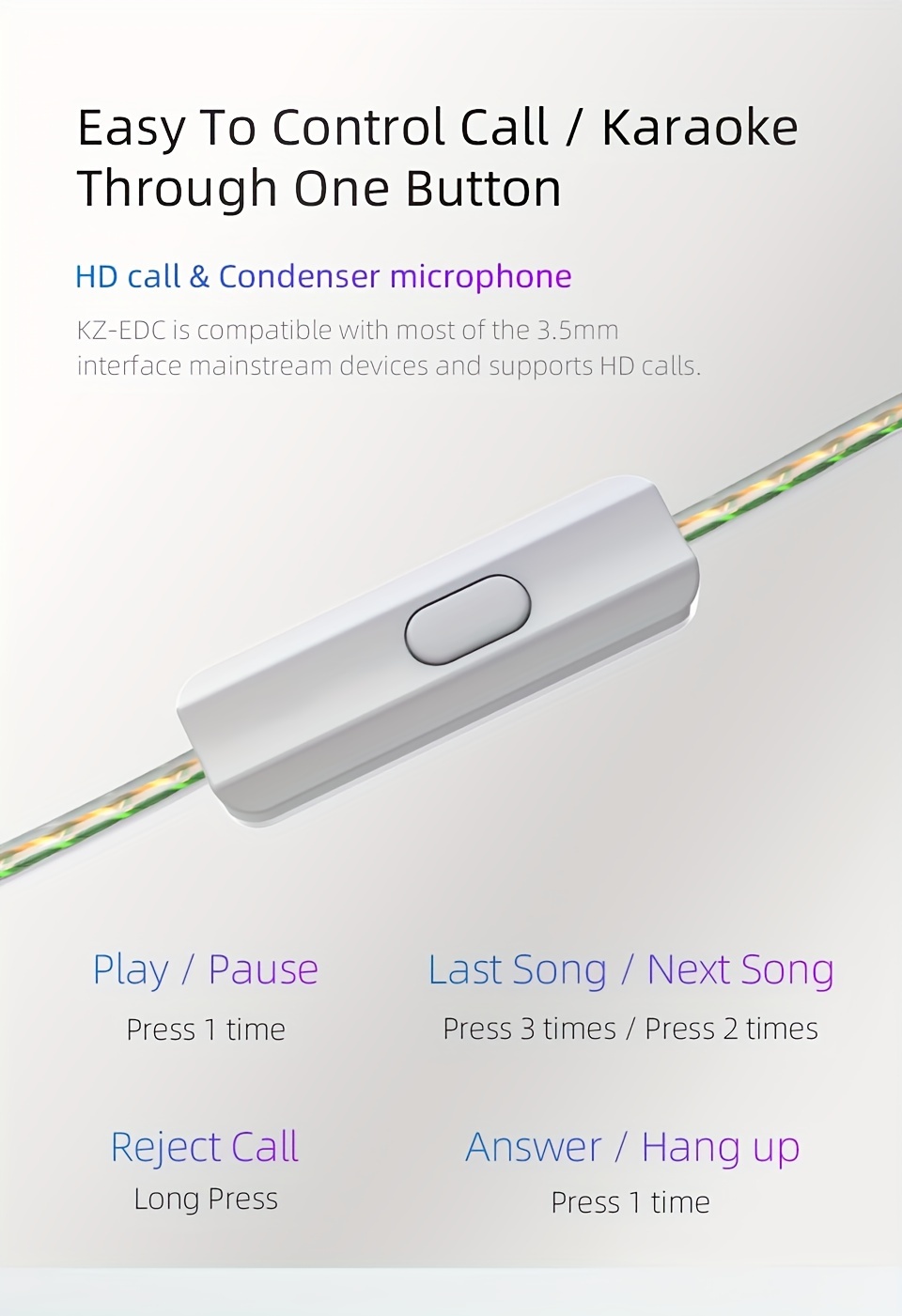 kz edc subwoofer in ear monitor headphones with noise cancellation and built in mic ideal for musicians djs singers Product details 8