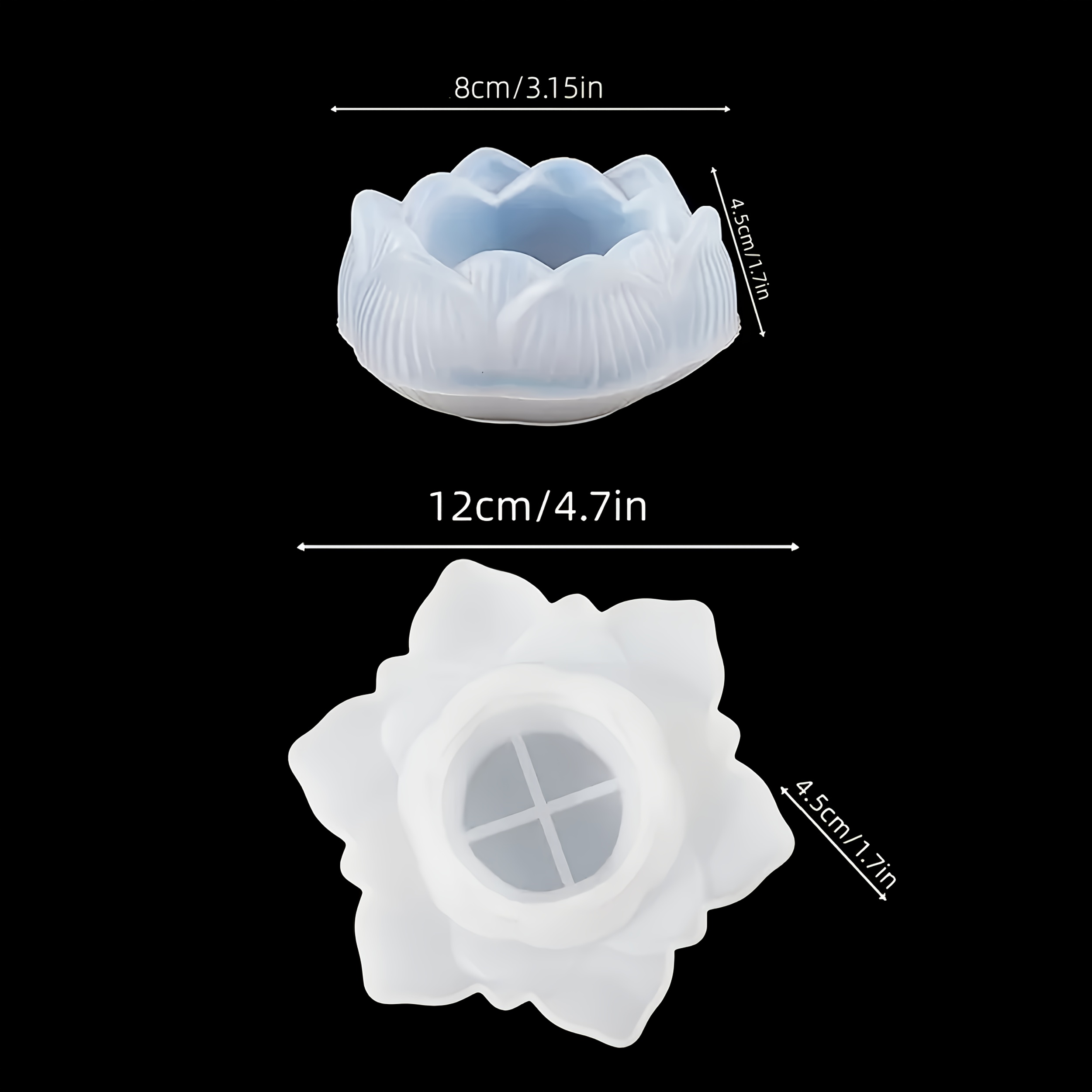 E-shop Zwei Lotus Kerzenhalter/Aufbewahrungsbox Silikonformen, Tonformen, Gipsformen, Kerzenhalter Silikon Gießformen, geeignet für die Herstellung von