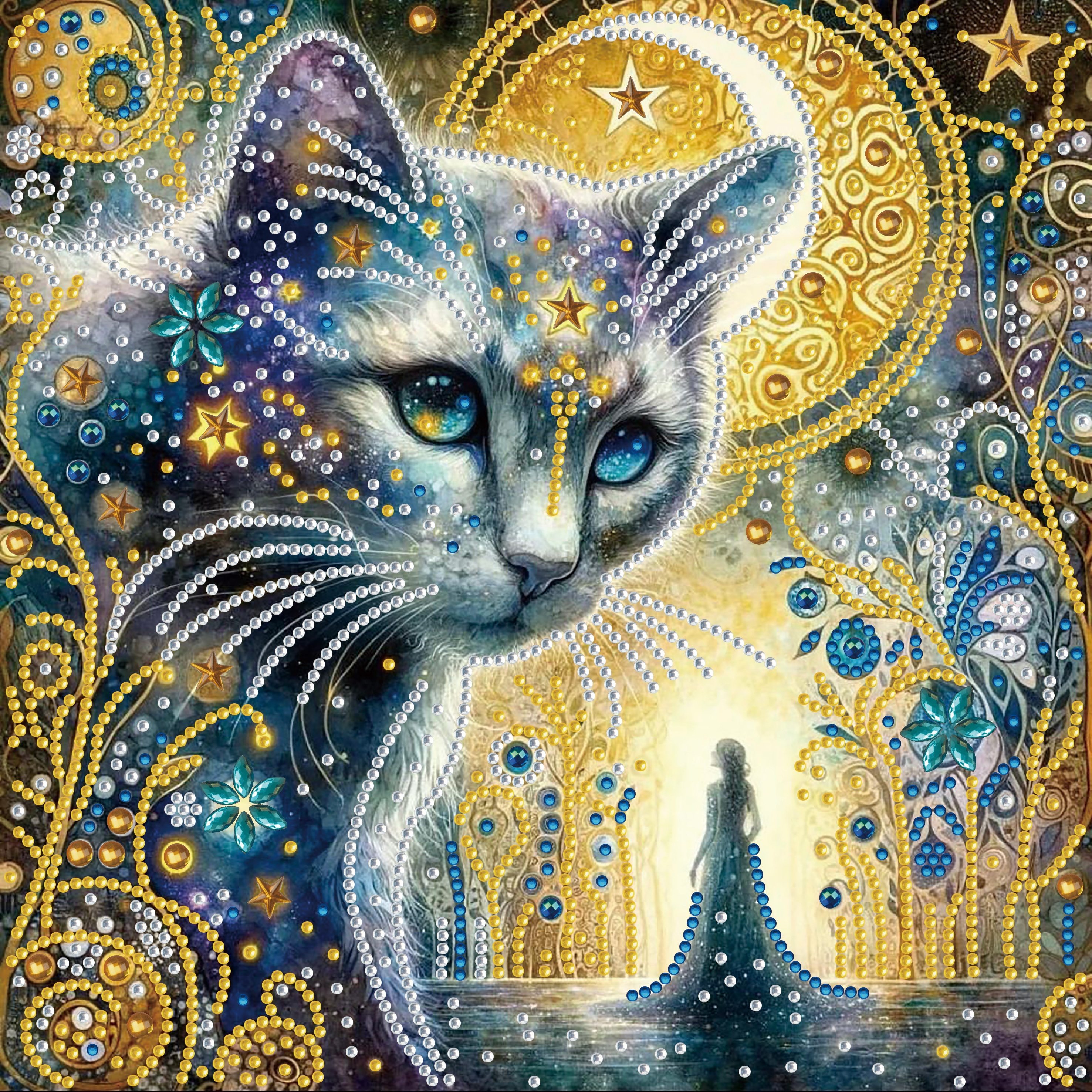 

Diy 5d Star Cat Diamond Painting Kit - Unique Shaped Crystal Art, Frameless Canvas Mosaic Craft, Perfect For Home Decor & Gifts (11.8x11.8 Inches)