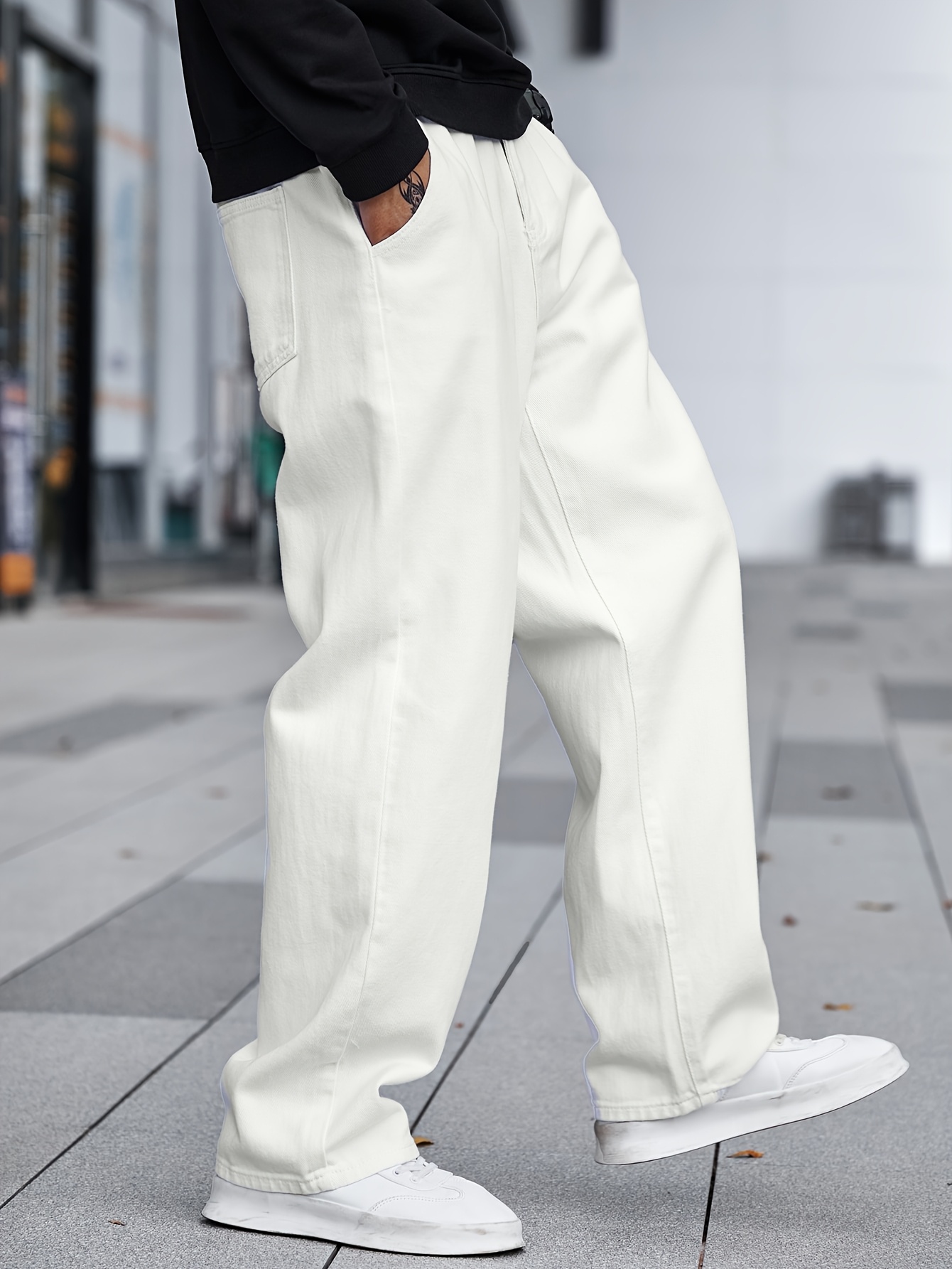 Baggy Pants Thick White Jeans ADAgirl White Ripped Baggy Jeans