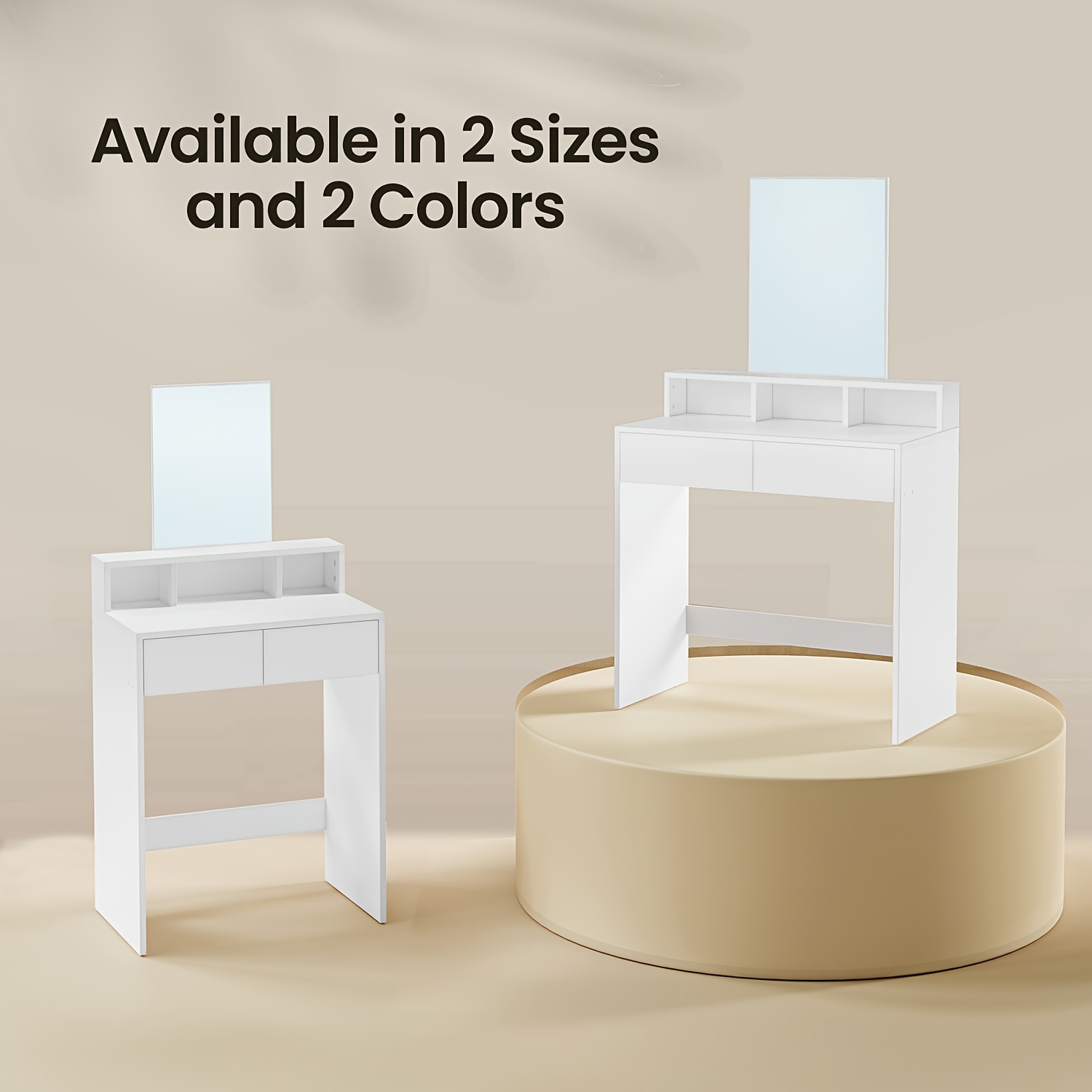 Dressing Table with Mirror and 2 Drawers