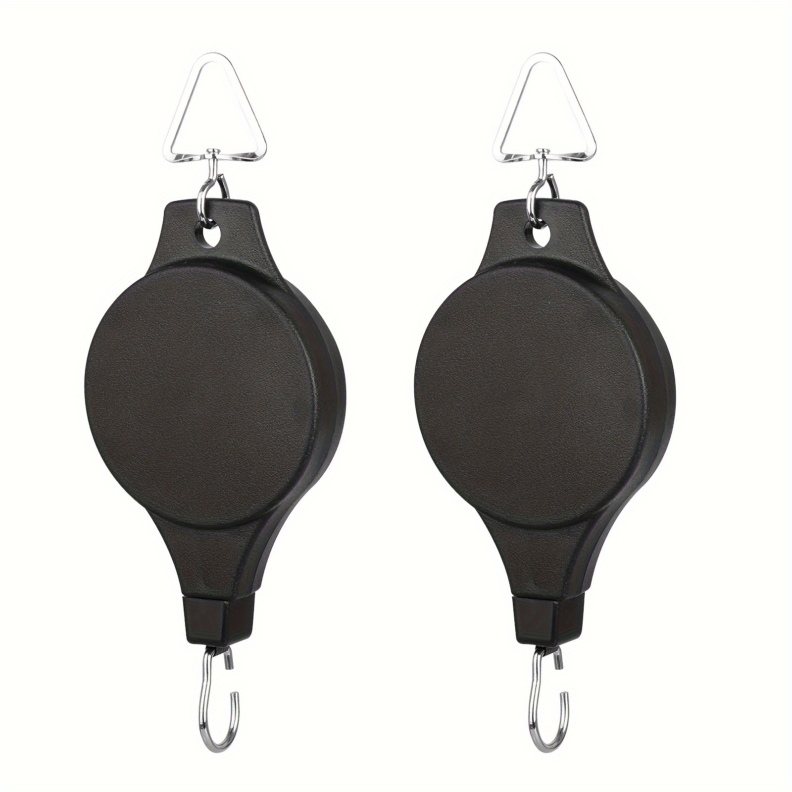 

2pcs Retractable Plant Pulley, Heavy Duty Hanging Basket Hanger For Garden Baskets, Adjustable Height Pots And Birds Feeder