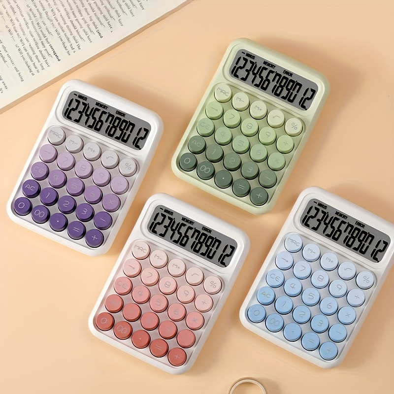 

1pc, Gradient Calculator Aesthetic, Calculator Big Buttons Clicking Sound, Calculator Aesthetic Green, Calculator Purple, Candy Color Sensitive Buttons, Office Or School Calculator(without Battery)