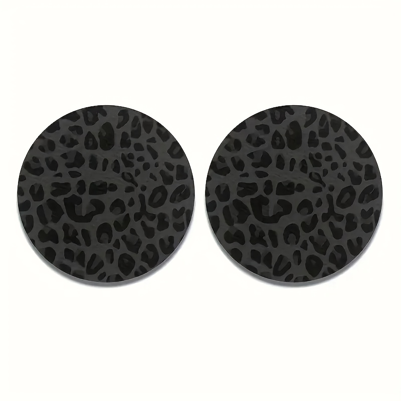 A Gift Suitable For All . 2 Beautiful Leopard Print Car Cup Holder Coasters - Waterproof And Easy To Carry