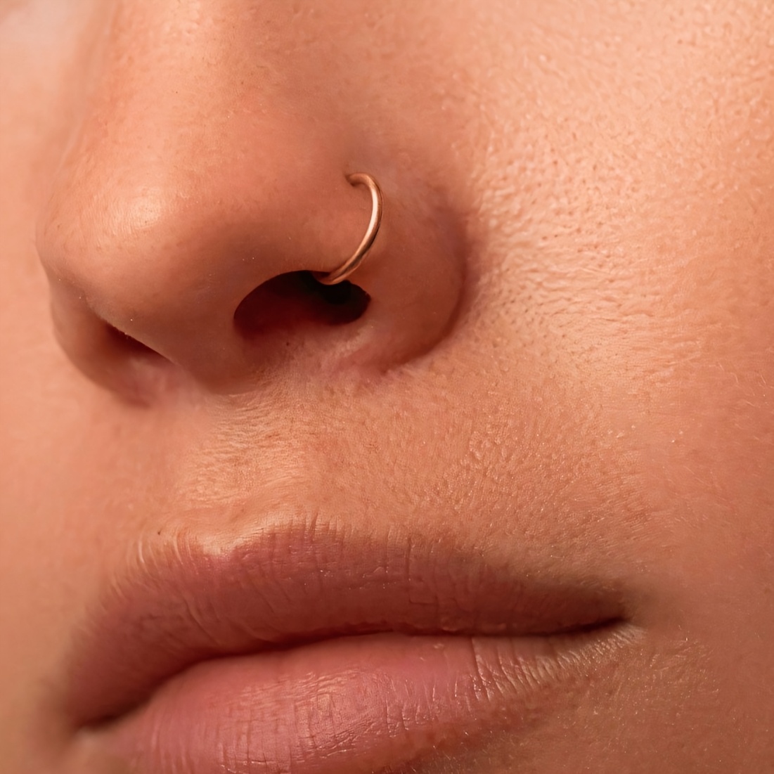 Septum Piercing Rose Gold Nose Ring Australia 1pc Women'S Faux