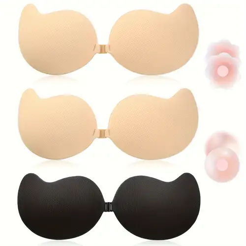 bra strapless sticky invisible push up silicone bra for backless dress with nipple covers nude | Great Deals | Temu bra strapless sticky invisible push up silicone bra for backless dress with nipple covers nude | Great Deals | Temu