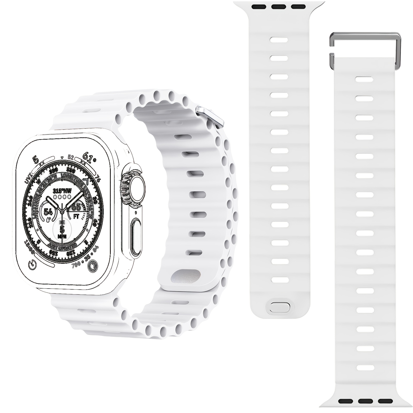 TEMU 1pc Correa de Silicona Deportiva , Compatible con Apple Watch Serie 10 6 5 4 3 2 1 SE para Hombres/Mujeres, Talla 44/45/46/49/42/38mm