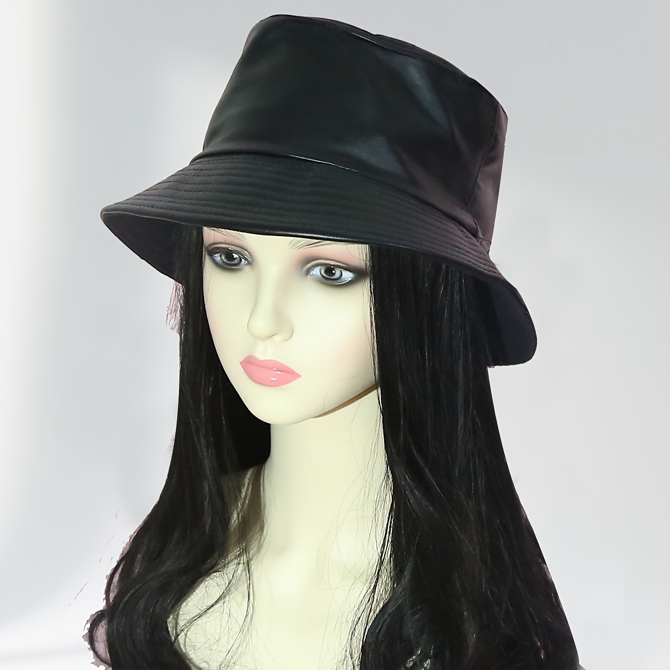 1pc faux leather fisherman hat men women faux leather - Temu display picture 2
