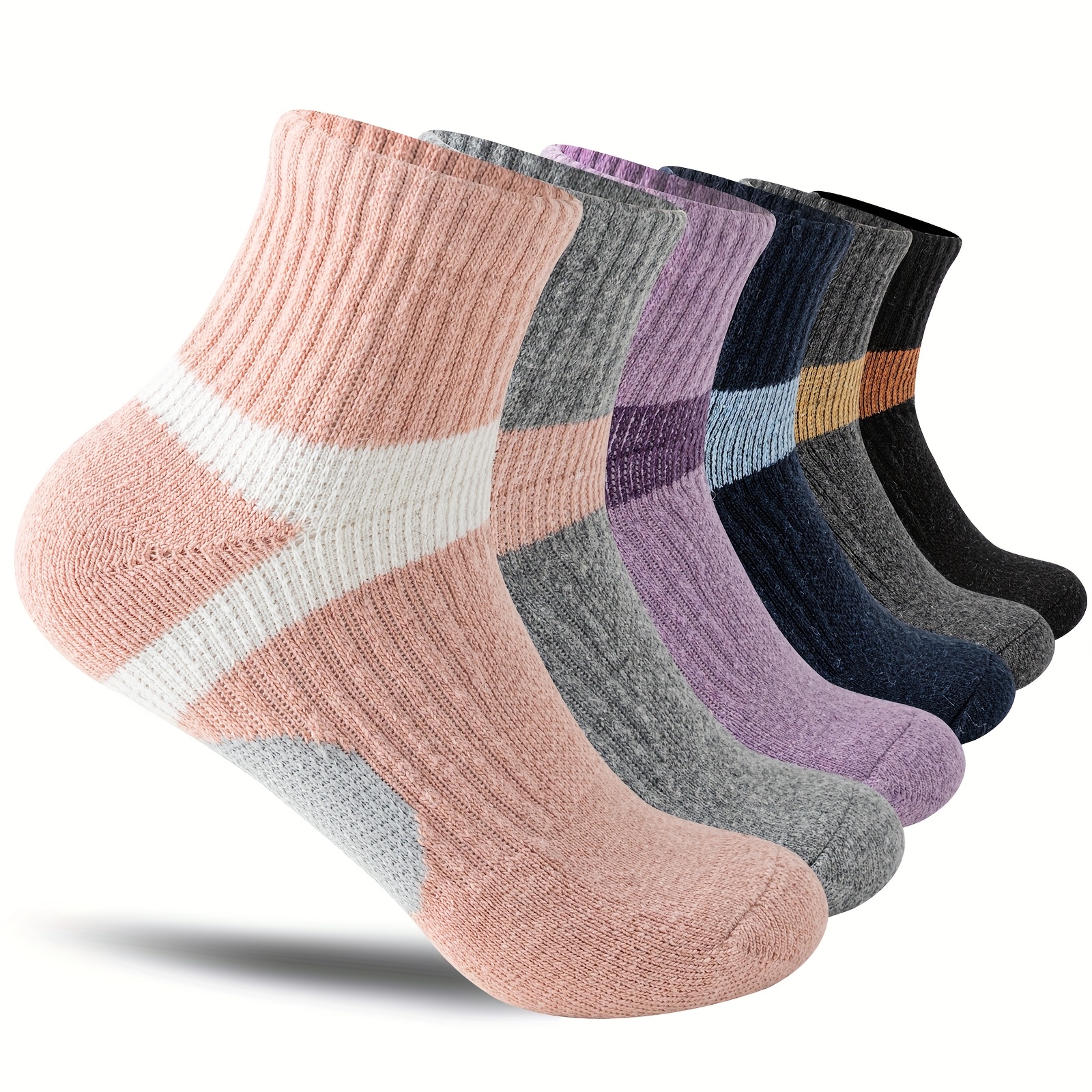 6 Pairs Wool Wool Ankle Compression Support Socks Suitable For Running, Hiking, - Thick Cushion Breathable Wool Ankle Braces For , Unisex For -day Wear, Wool Wool Socks