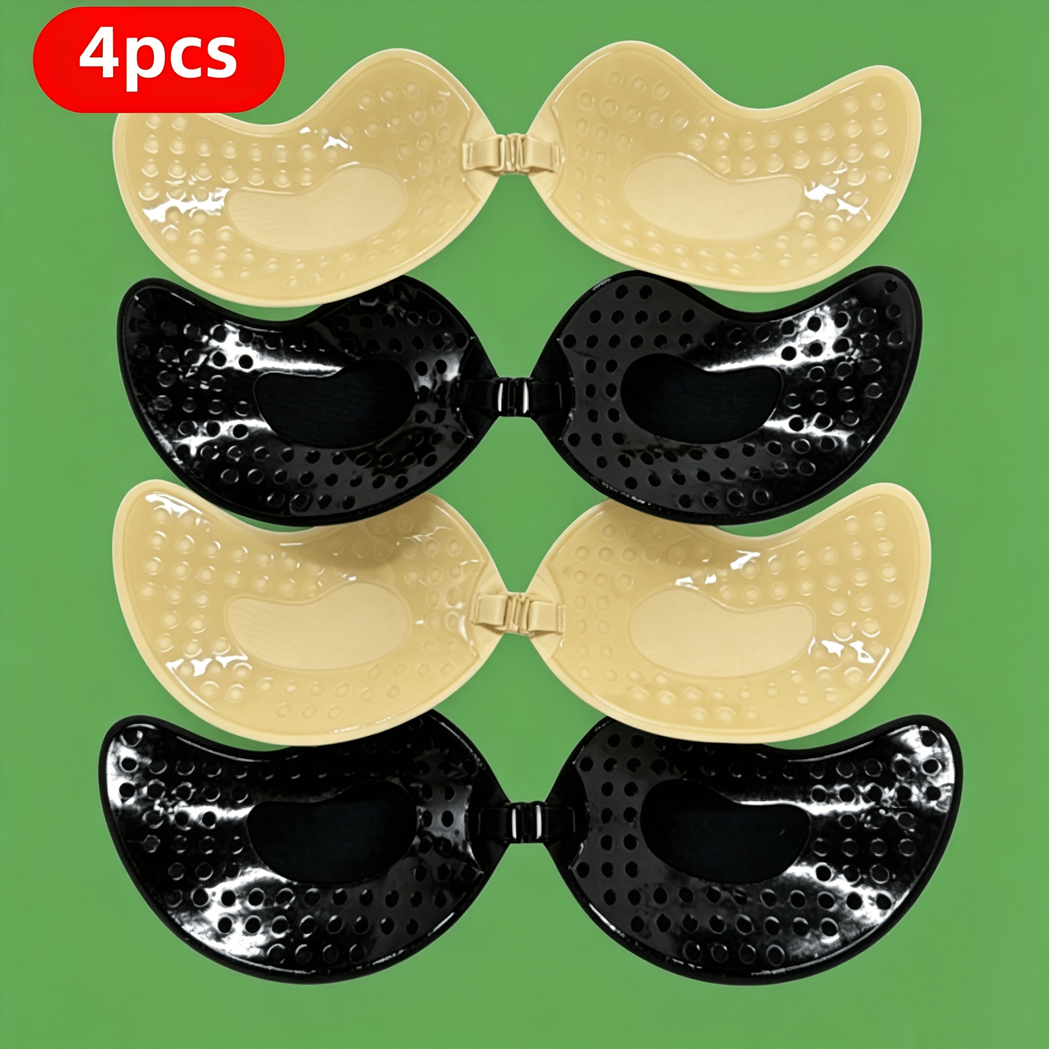 Image of 4pcs Small Bust Push-up Invisible Seamless Silicone Covers For Women, Designed For Wedding Dresses And Formal Gowns, Lifts And Enhances , Prevents Show