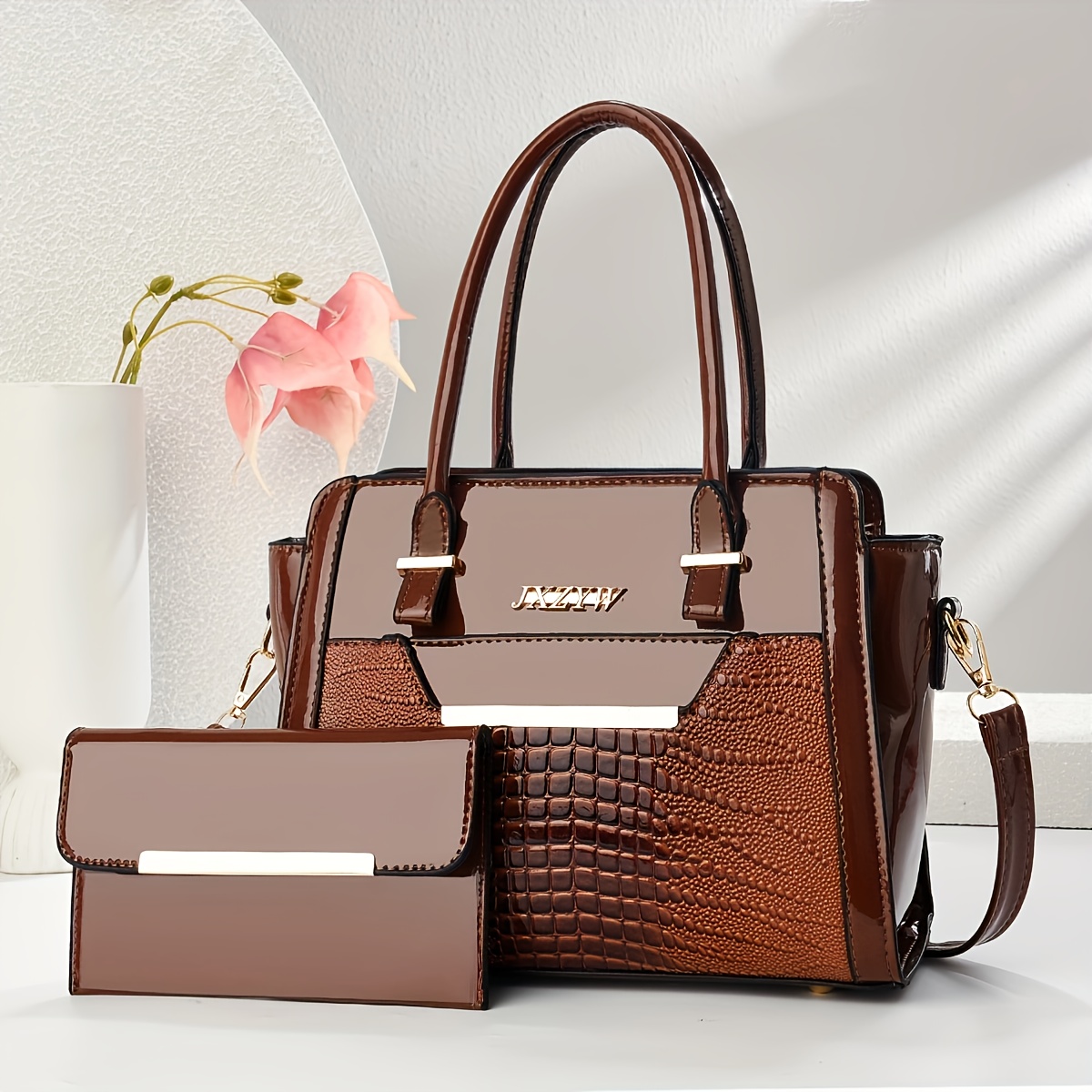 2pcs Set Large Capacity Fashion Versatile Women' Easy Trendy Casual Quality Handbag Shoulder Body Bag