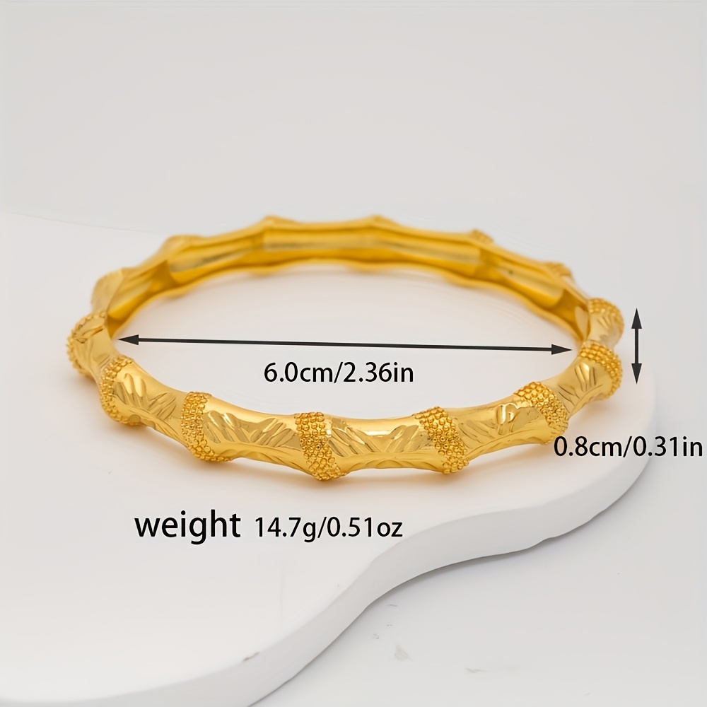 2pcs Golden Tone Open Cuff Bracelets for Women