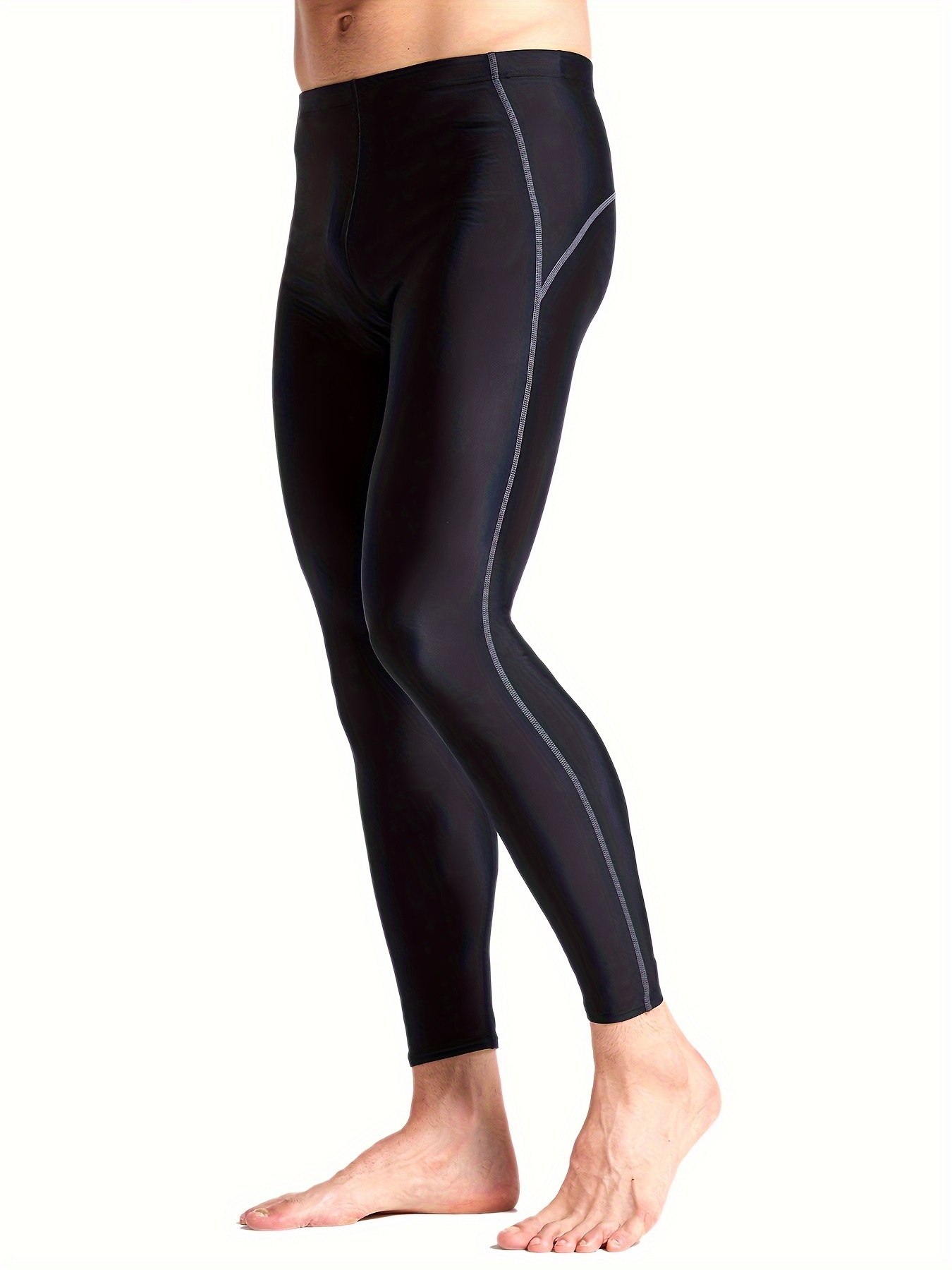 Solid Stretch Swim Leggings, Comfy Surfing Diving Swimming Pants *'s  Swimwear Clothing