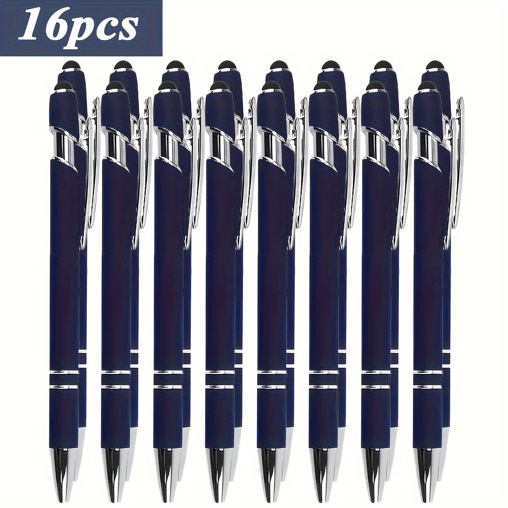 

16-pack Metal Ballpoint Pens With Retractable Medium Point And 2-in-1 Touchscreen , Smooth Pens For 14+ -