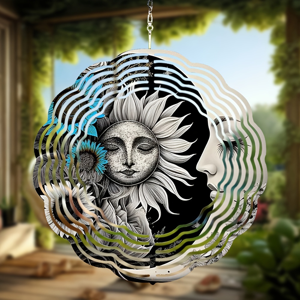 

Stainless Steel 10 Inch Sun & Moon Wind Spinner - Hanging Decoration